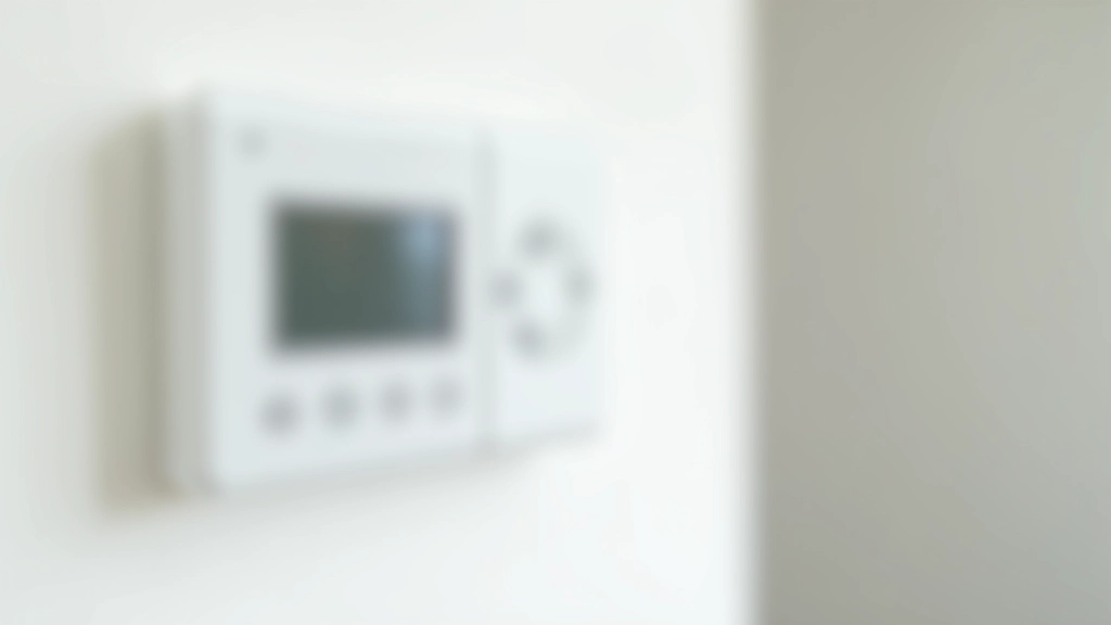 Thermostat intelligent et thermomètre sur mur blanc d'un salon